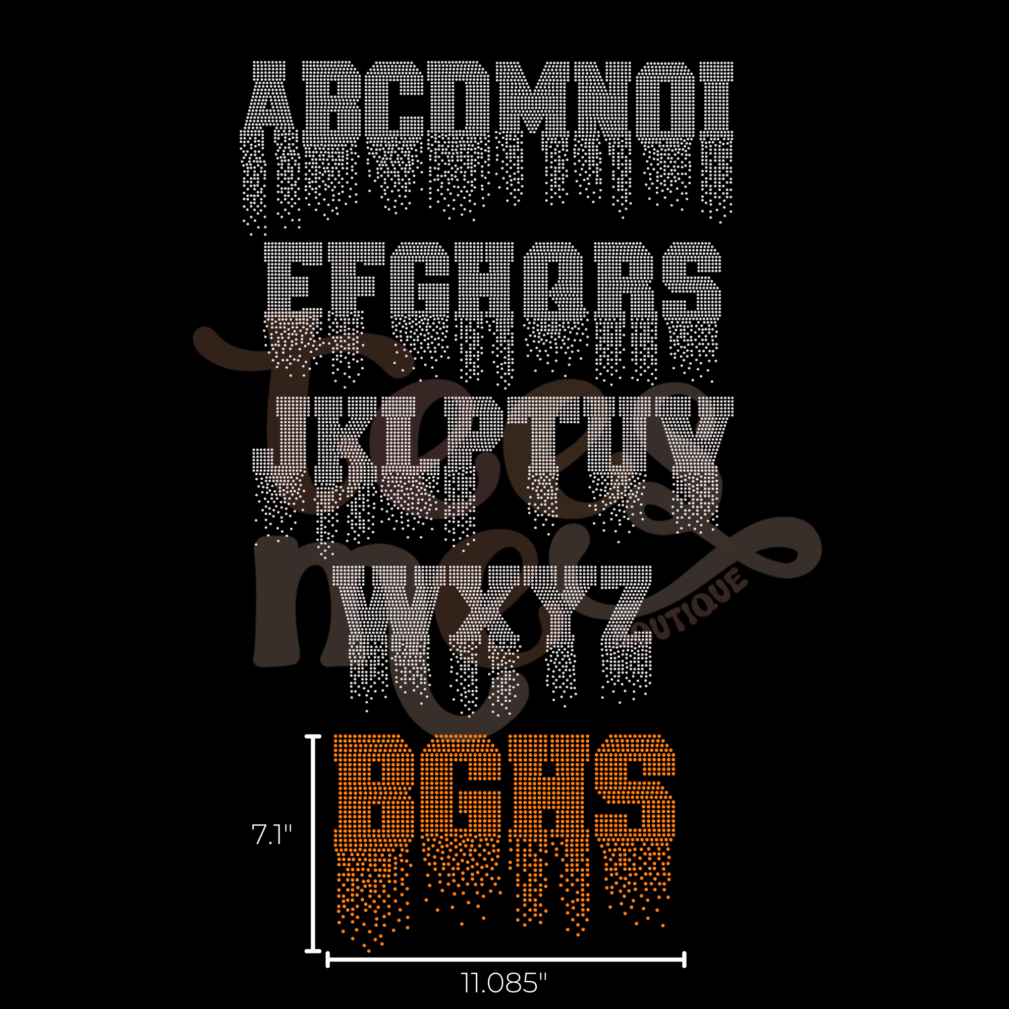 Semi Custom Spangle Transfer - Drip Font