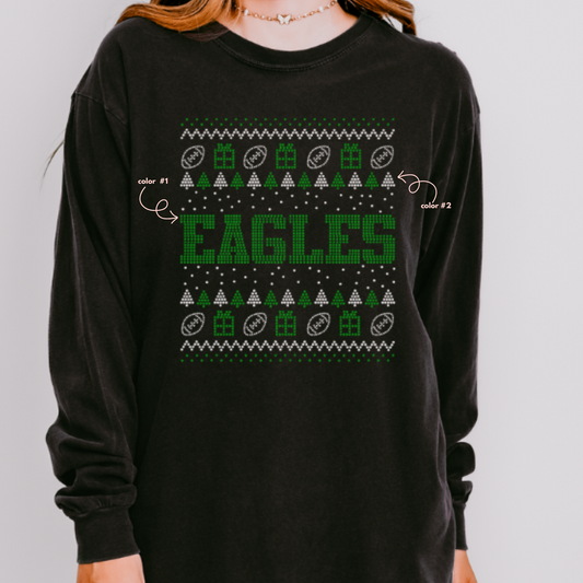 Eagles Christmas Sweater SPANGLES TRANSFER