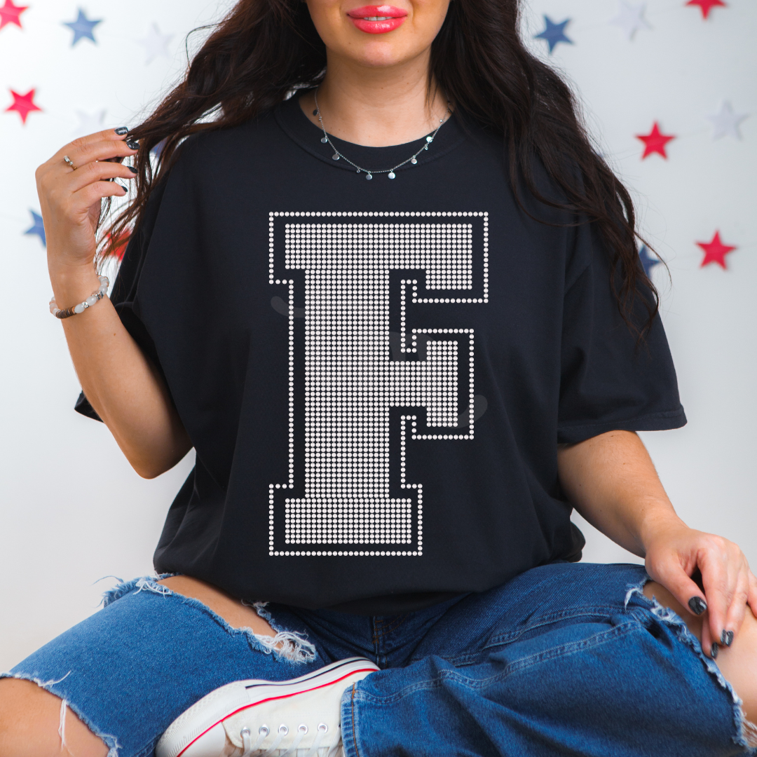 Custom SPANGLE Text SPANGLE Transfer - 11.5" BIG Letters- One Color