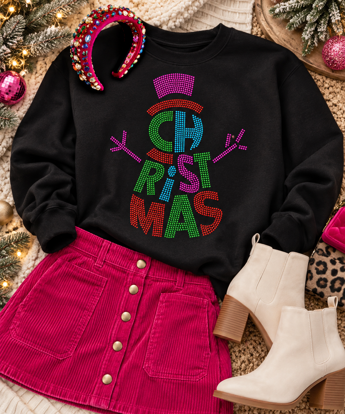 MADE TO ORDER // Snowman Merry Christmas Lettering SPANGLE TRANSFER c. 8504 + 8505 + 8506 +8502