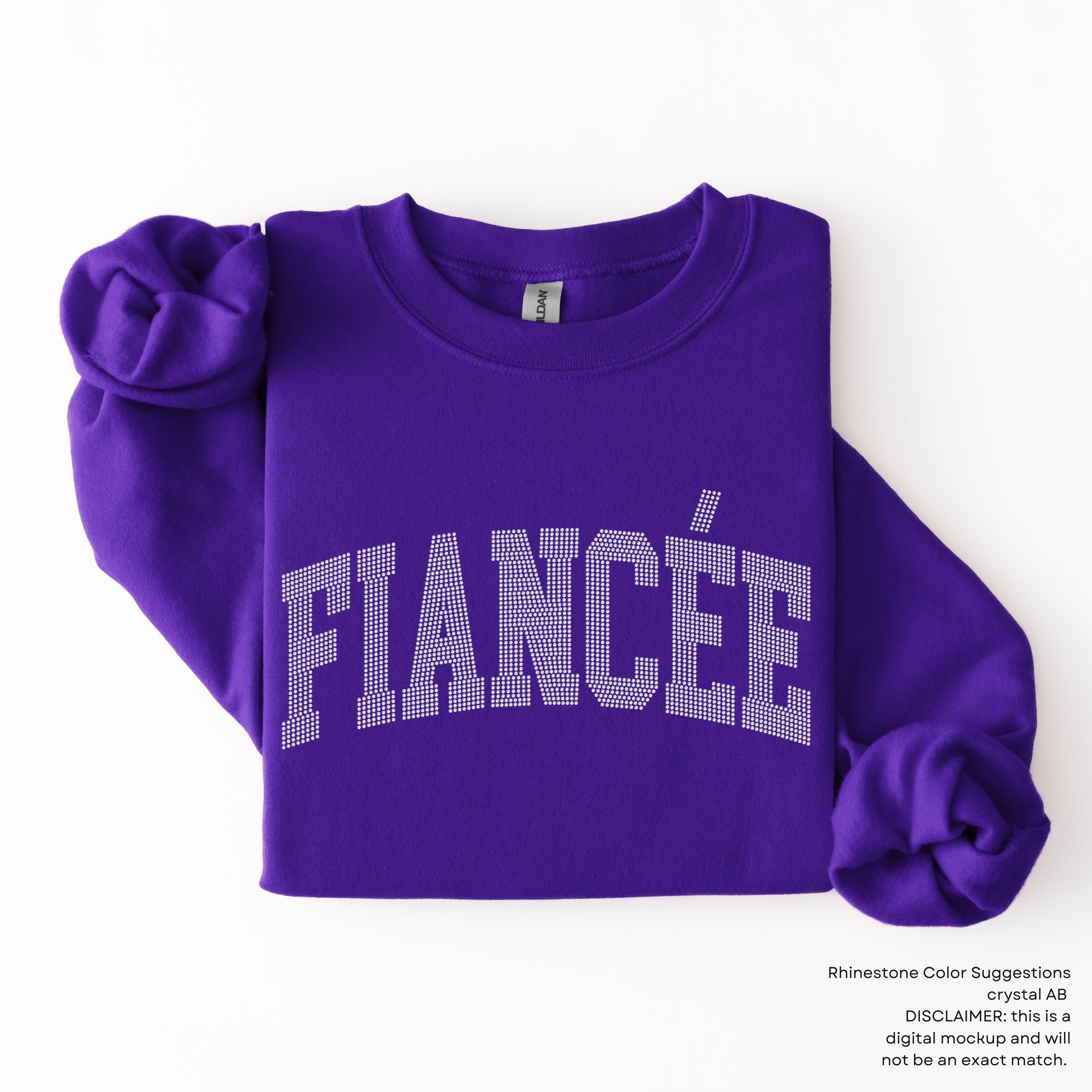 Fiancée Arched Varsity RHINESTONE TRANSFER