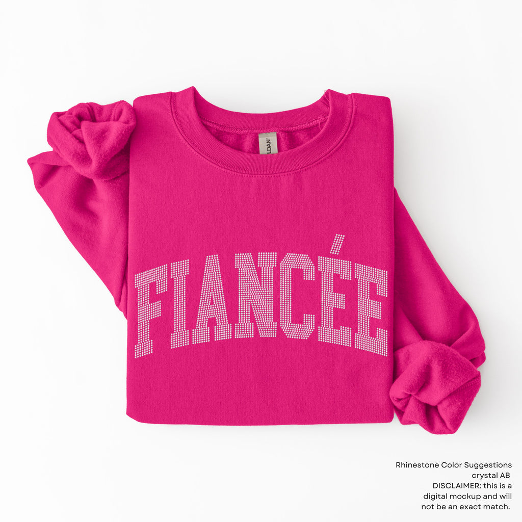 Fiancée Arched Varsity RHINESTONE TRANSFER