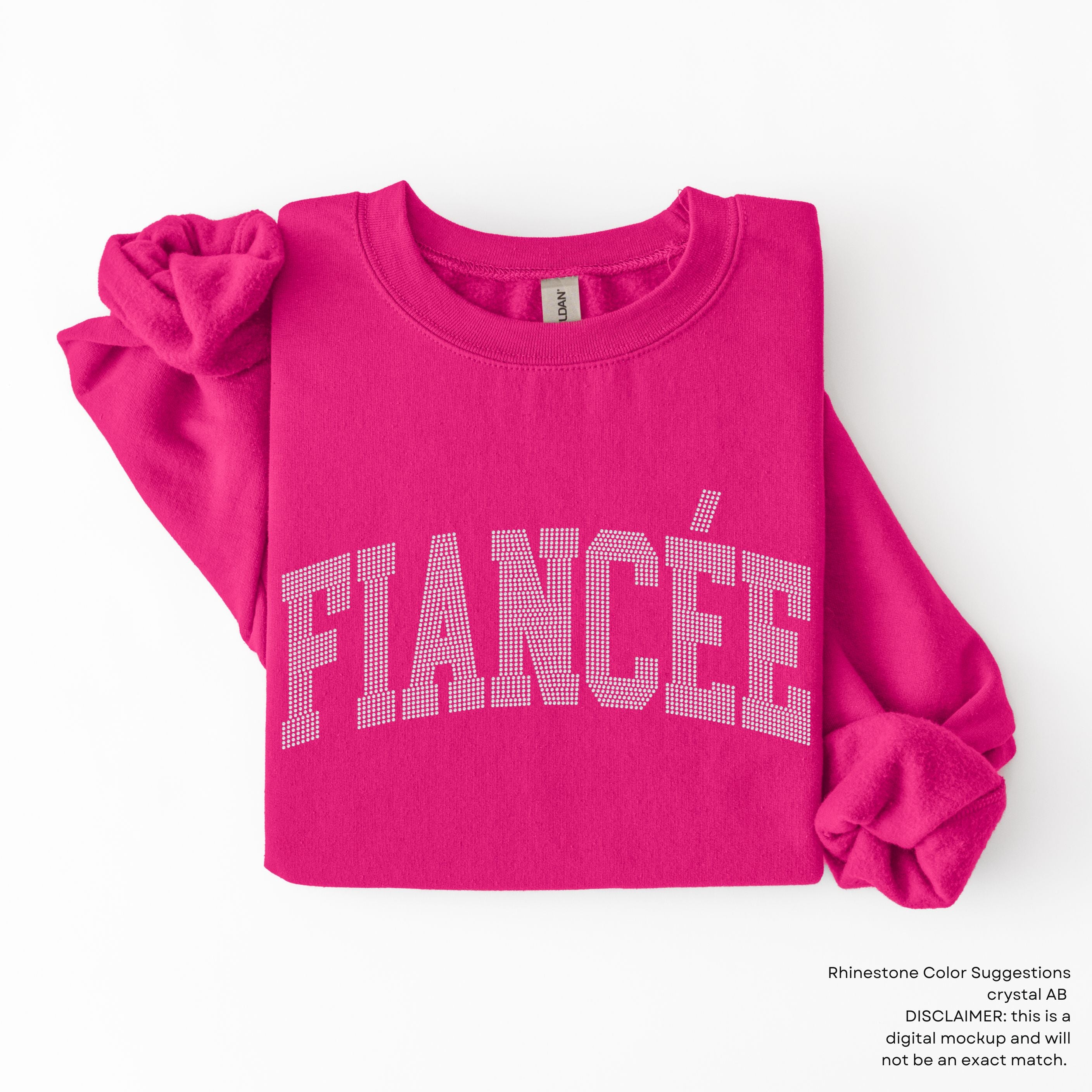 Fiancée Arched Varsity RHINESTONE TRANSFER