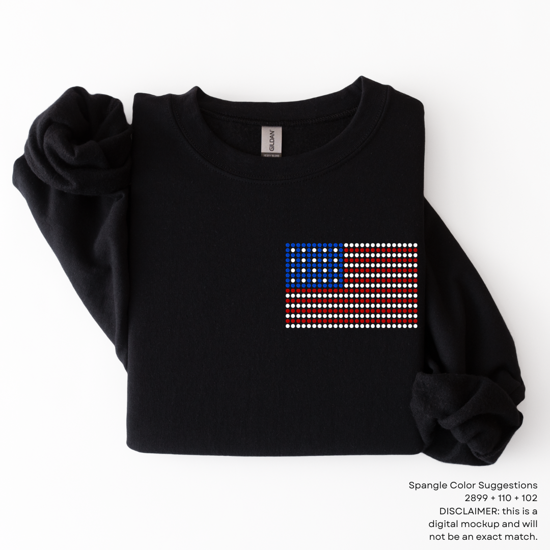 READY TO SHIP // Flag Pocket SHEET OF 4 SPANGLE TRANSFER c. 2899 + 110 + 102