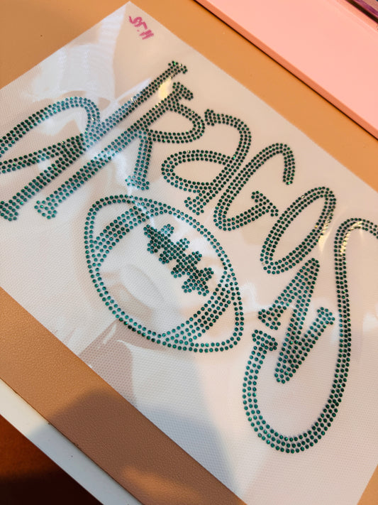 RTS // Dragons Football RHINESTONE TRANSFER c. emerald