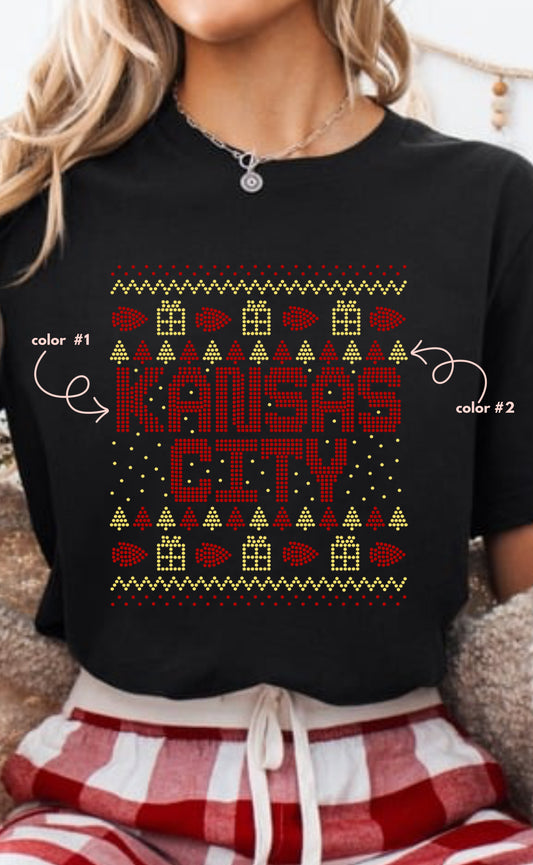 Kansas City Christmas Sweater SPANGLES TRANSFER