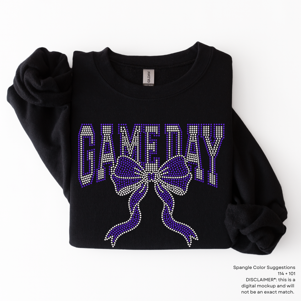 Game Day Arched Bow SPANGLES TRANSFER