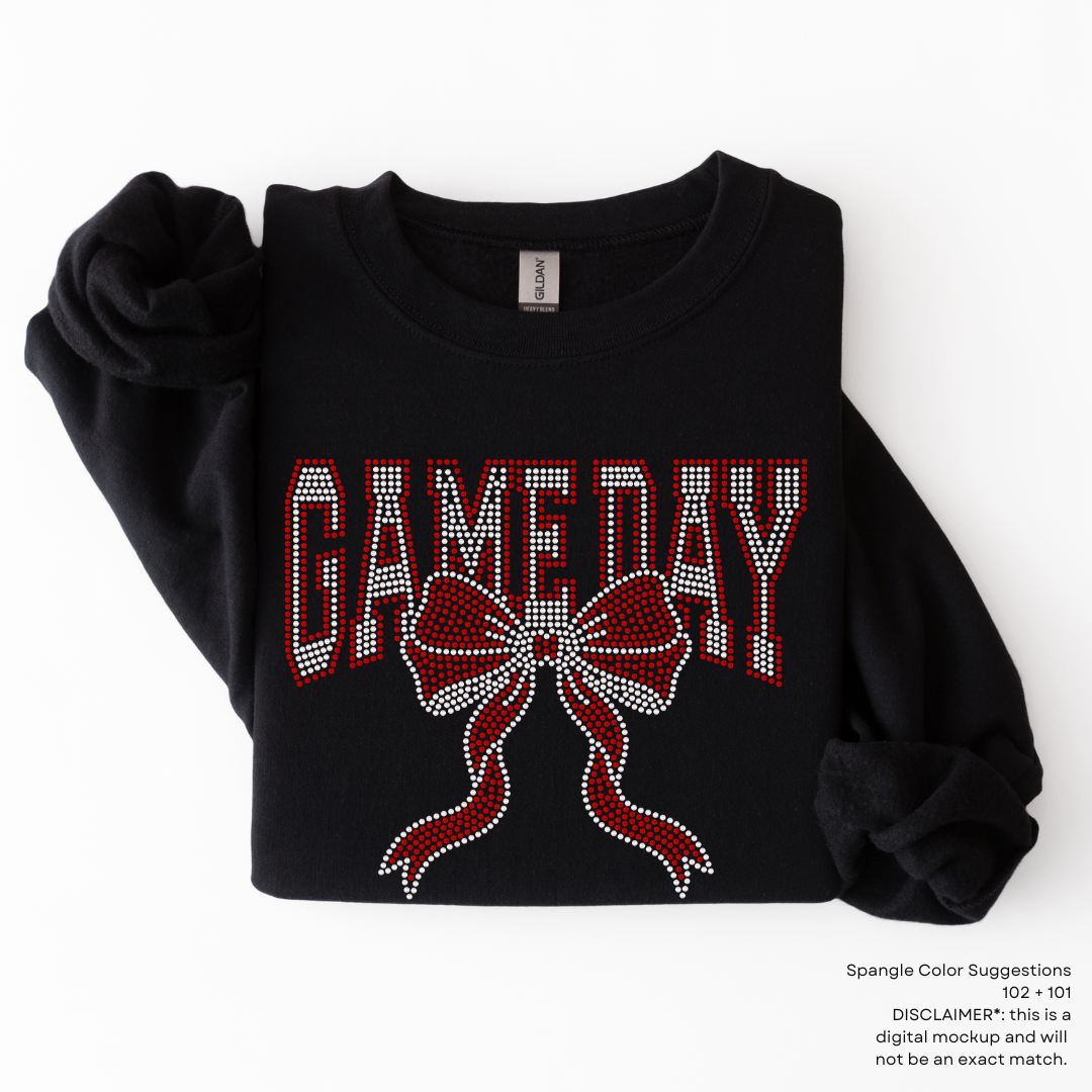 Game Day Arched Bow SPANGLES TRANSFER