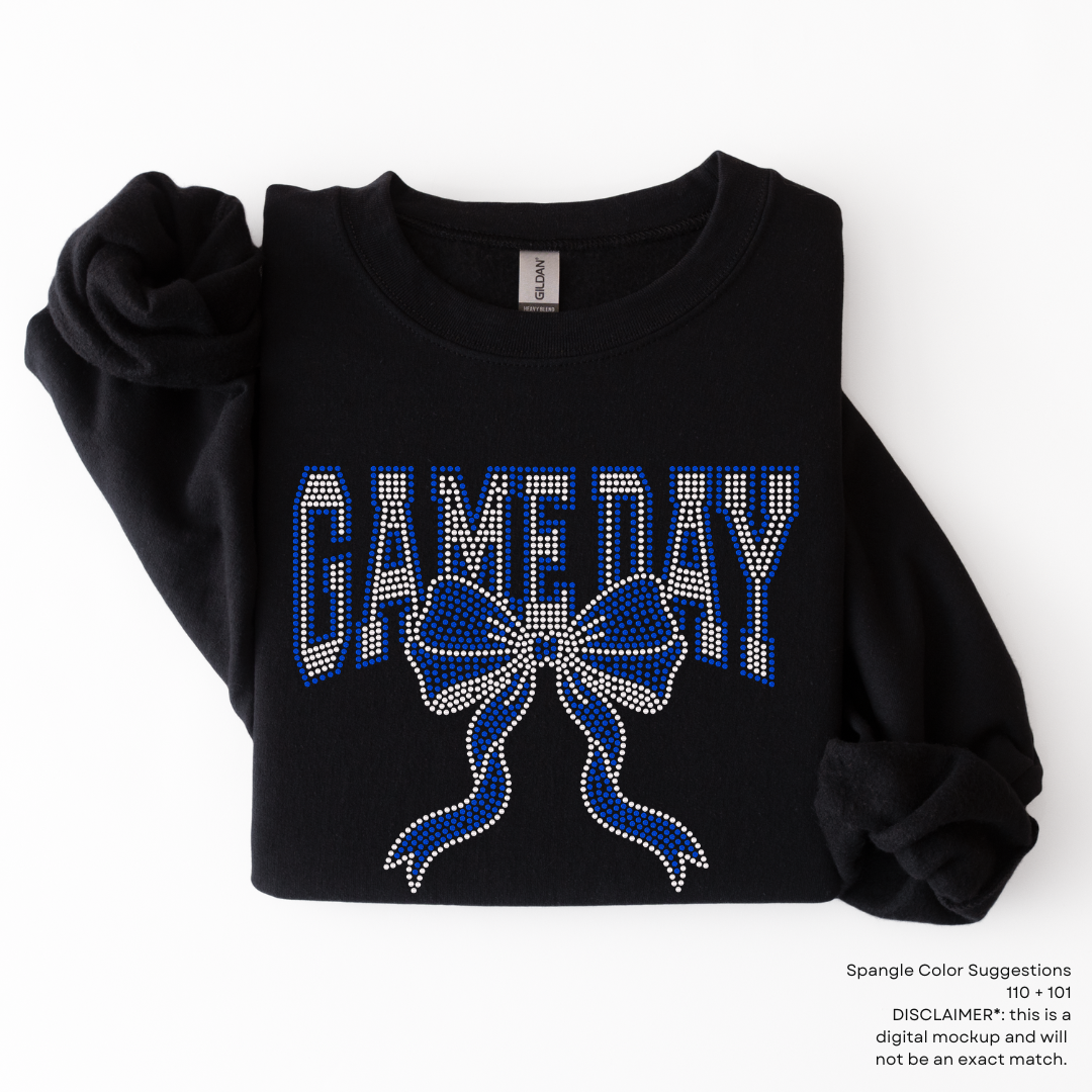 Game Day Arched Bow SPANGLES TRANSFER