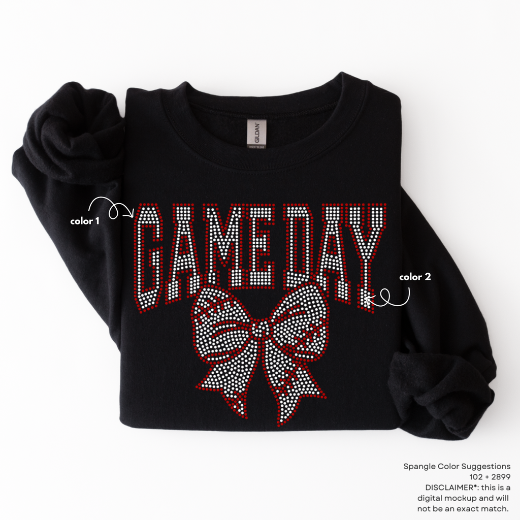Game Day Baseball Bow SPANGLES TRANSFER