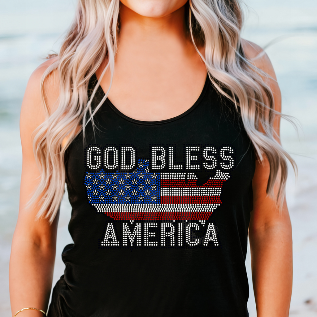 God Bless America US SPANGLE TRANSFER