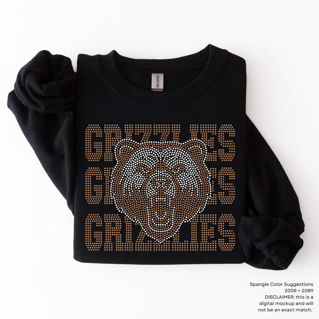Grizzlies Stacked Mascot SPANGLE TRANSFER