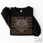 Grizzlies Stacked Mascot SPANGLE TRANSFER