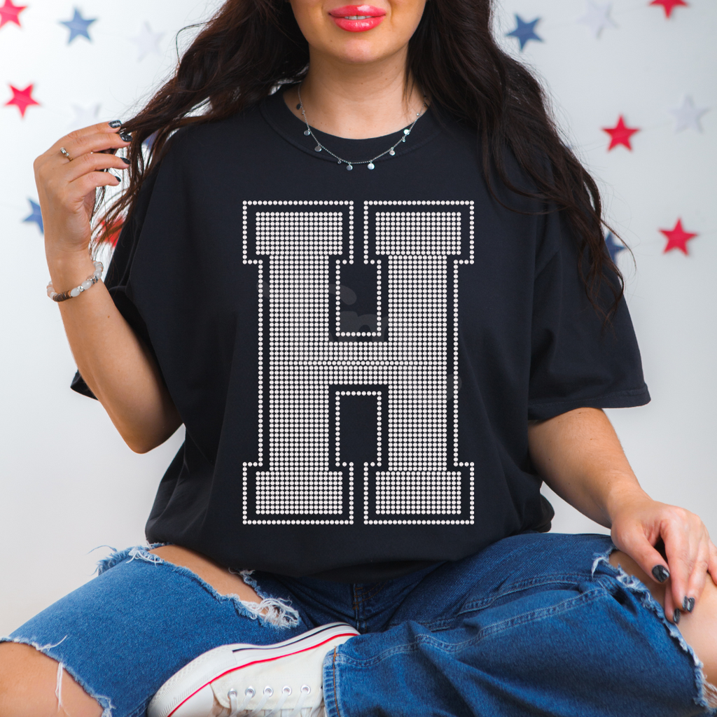 Custom SPANGLE Text SPANGLE Transfer - 11.5" BIG Letters- One Color