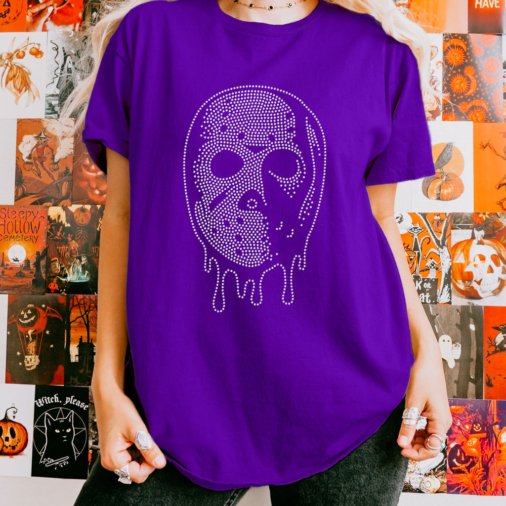 READY TO SHIP // Halloween Horror Mask RHINESTONE TRANSFER c. crystal ab