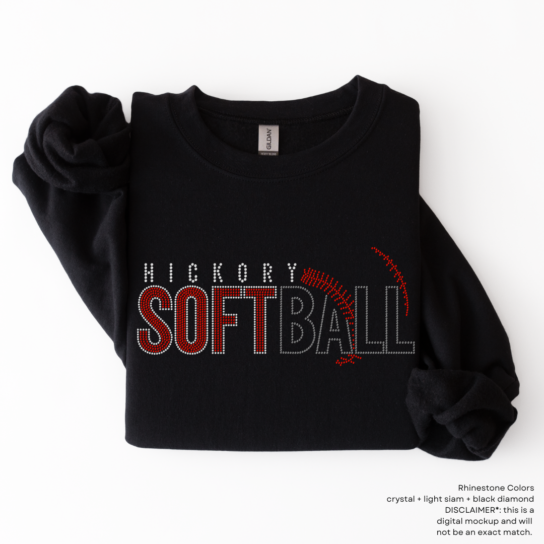 Hickory Softball RHINESTONE TRANSFER
