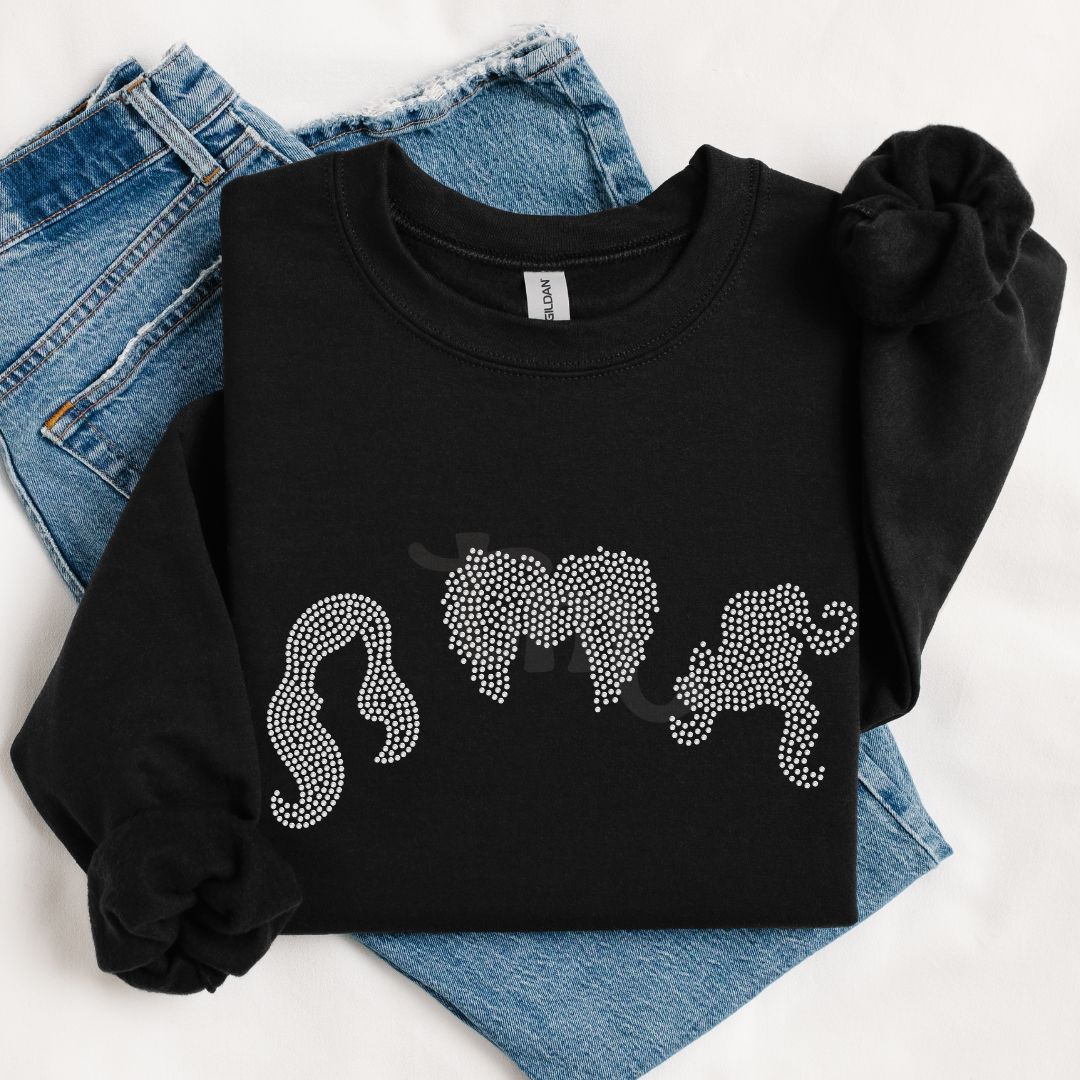 Hair Silhouettes RHINESTONE TRANSFER