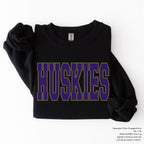 Huskies Block Lettering SPANGLE TRANSFER