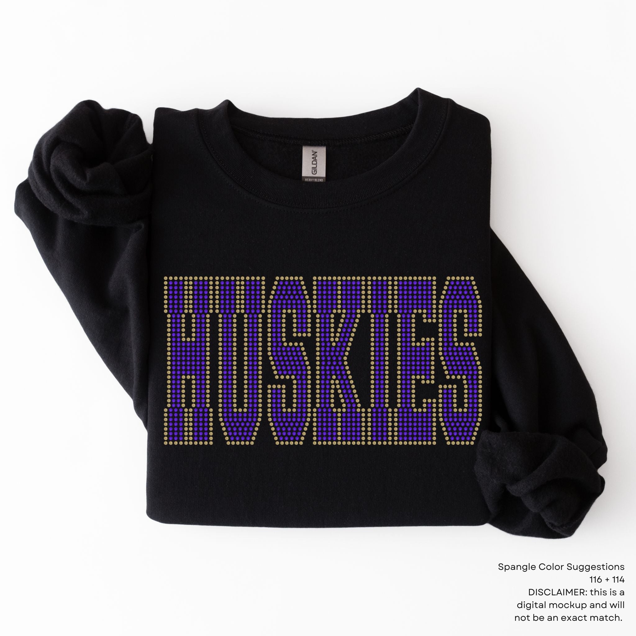 Huskies Block Lettering SPANGLE TRANSFER