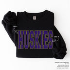 Huskies Block Lettering SPANGLE TRANSFER