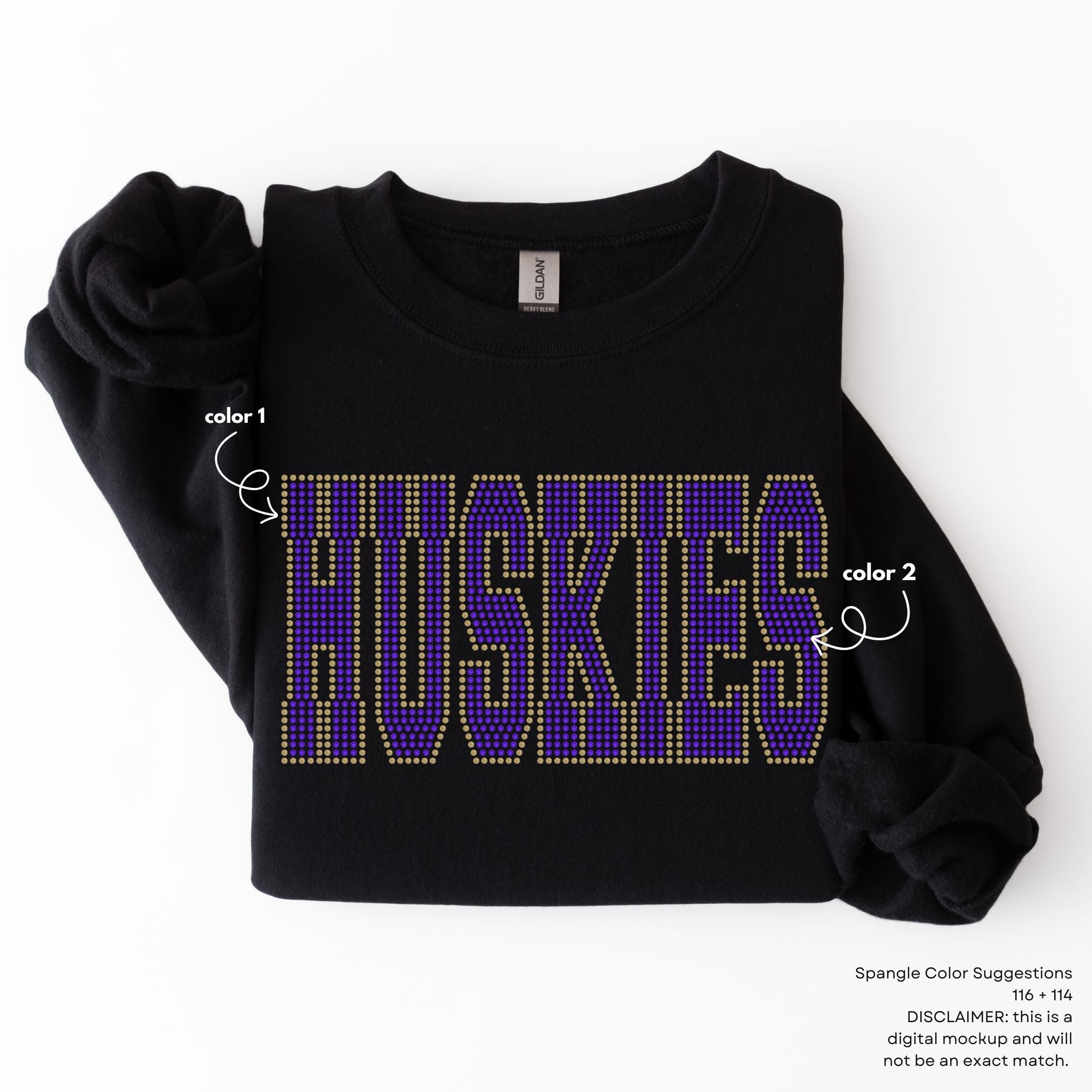 Huskies Block Lettering SPANGLE TRANSFER