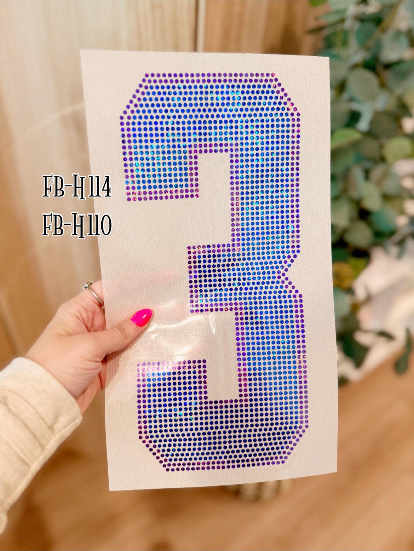 Custom SPANGLE Text SPANGLE Transfer - 12" Athletic Numbers - Two Color