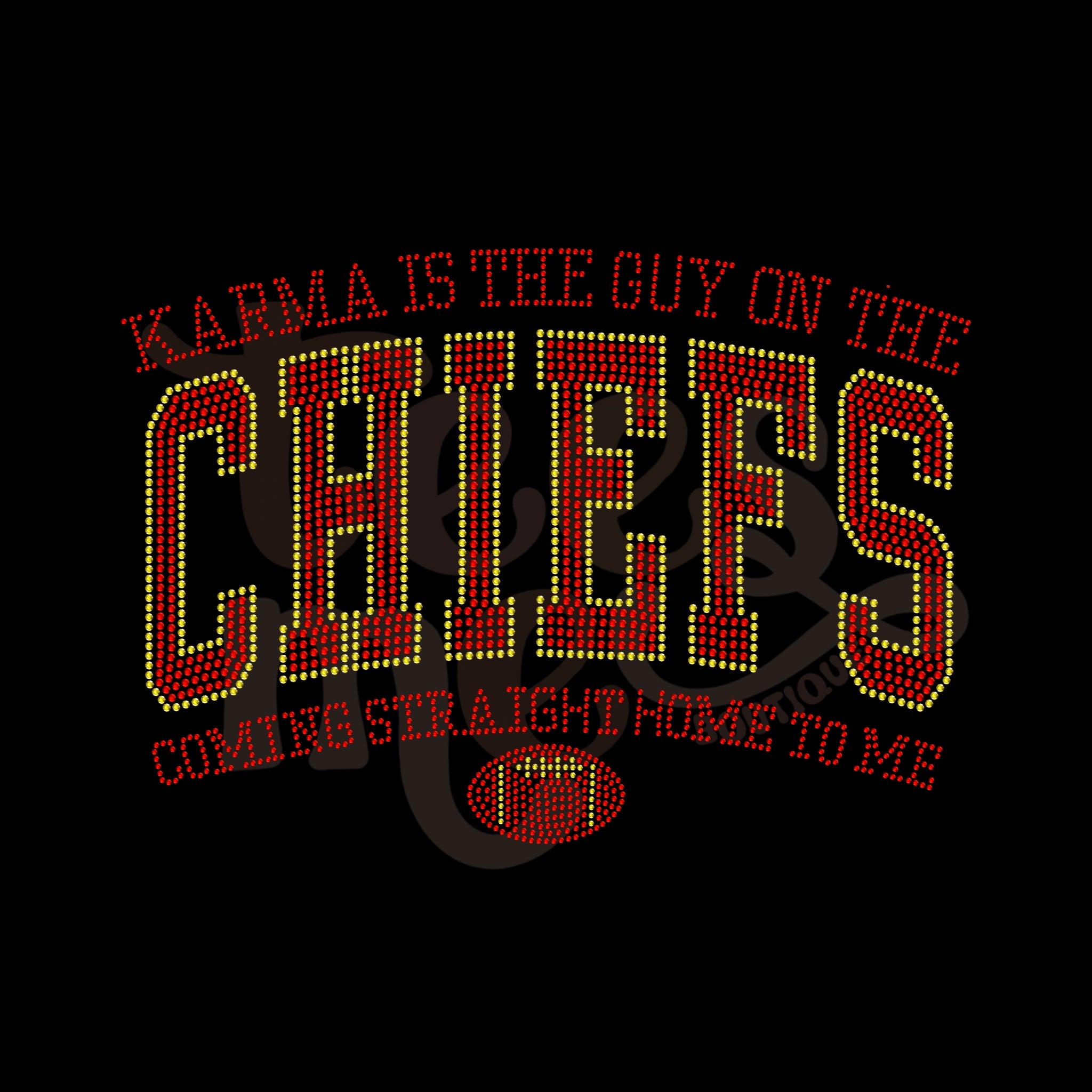 Karma is the Guy on the Chiefs RHINESTONE TRANSFER