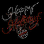 Happy Holidays Ornament RHINESTONE TRANSFER