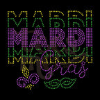 Mardi Gras Tilled ss16 RHINESTONE TRANSFER