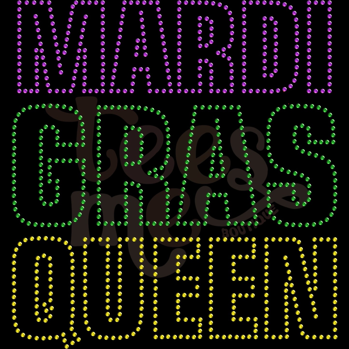 Mardi Gras Queen RHINESTONE TRANSFER