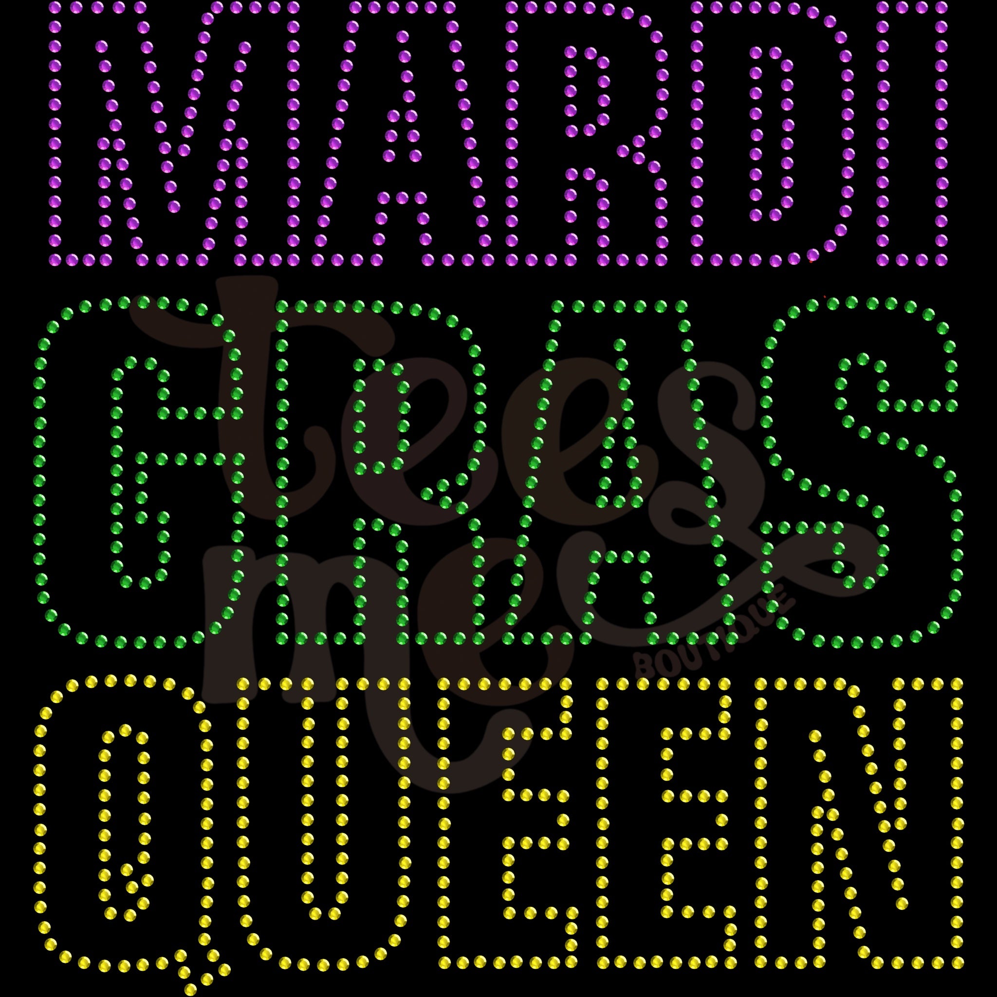 Mardi Gras Queen ss16 RHINESTONE TRANSFER