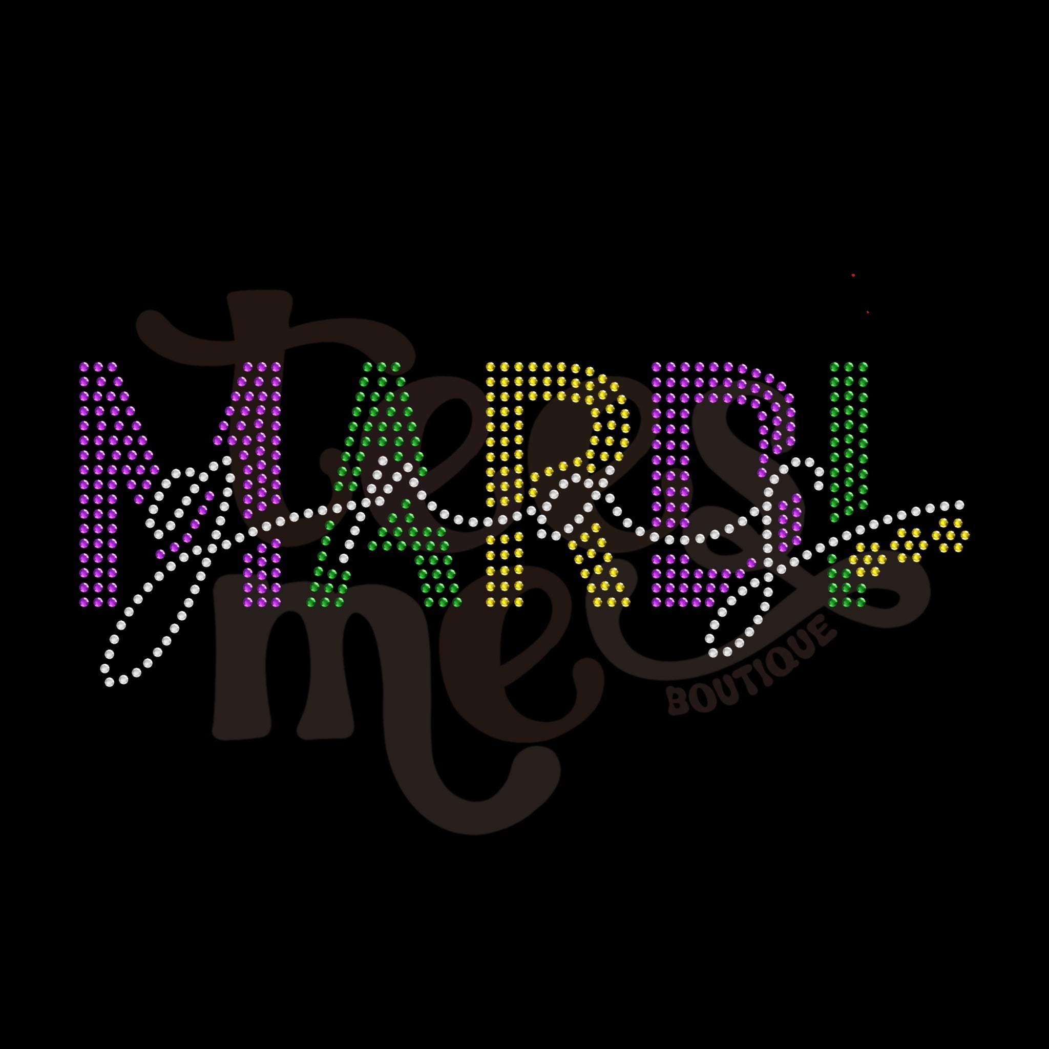 Mardi Gras RHINESTONE TRANSFER