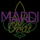 Mardi Gras Fleur De Lis RHINESTONE TRANSFER