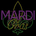 Mardi Gras Fleur De Lis ss16 RHINESTONE TRANSFER