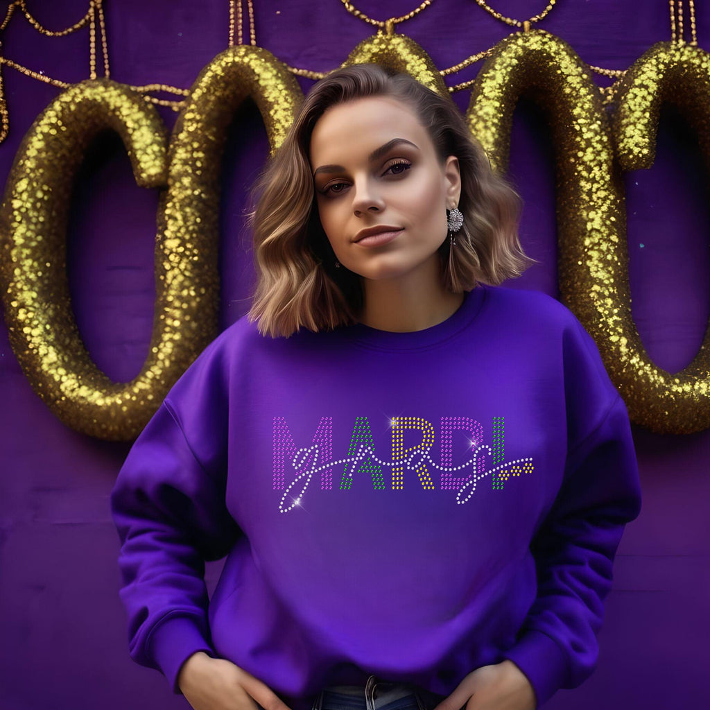 Mardi Gras RHINESTONE TRANSFER