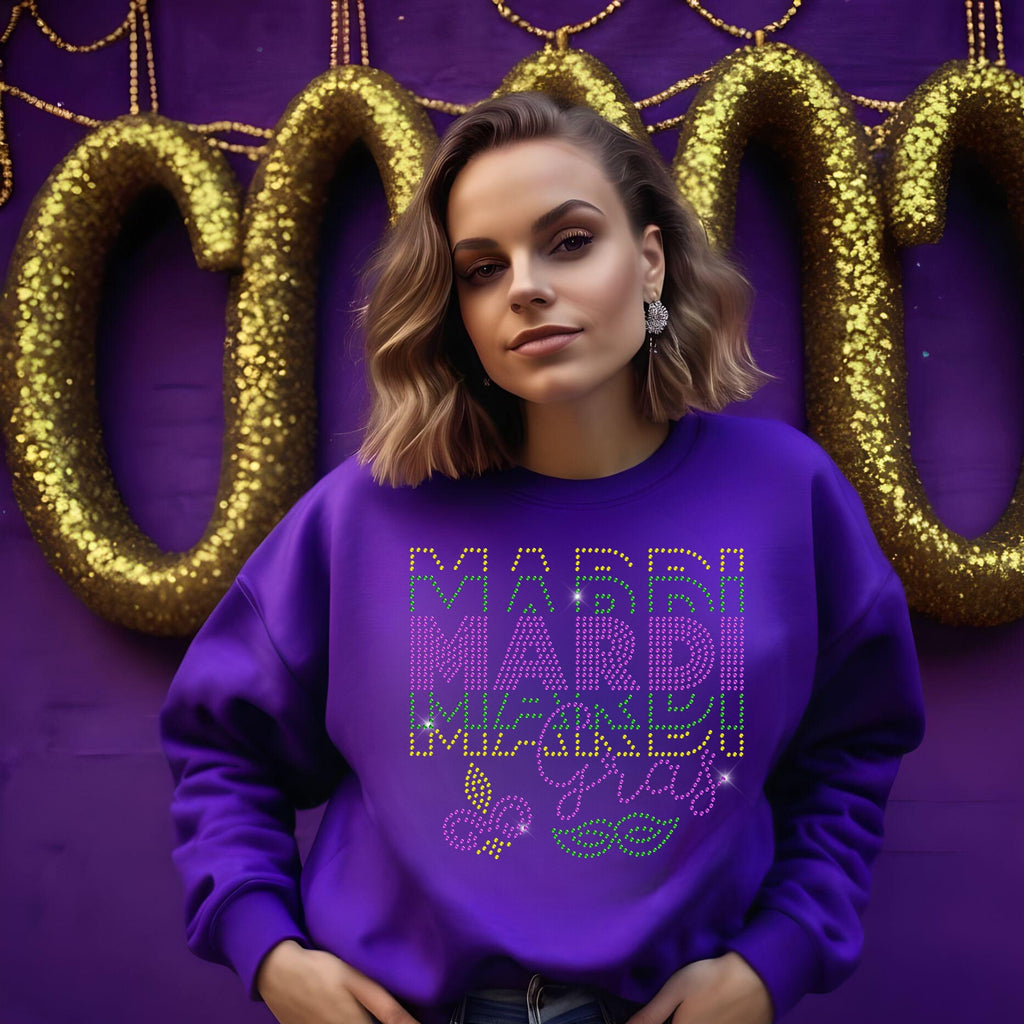 Mardi Gras Tilled ss16 RHINESTONE TRANSFER