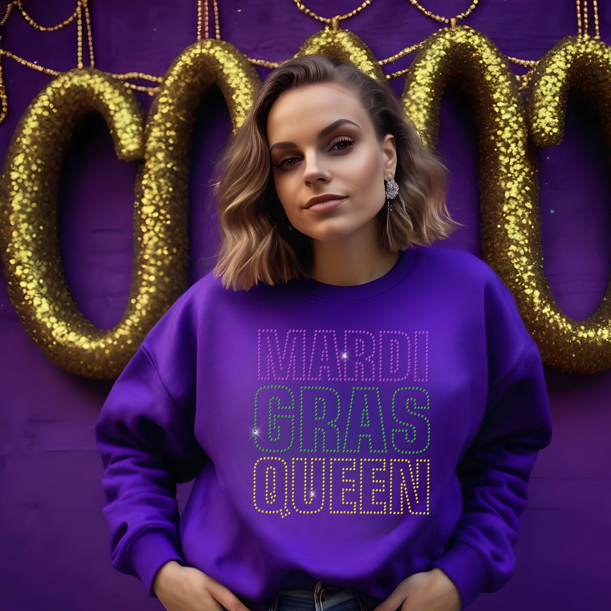 Mardi Gras Queen ss16 RHINESTONE TRANSFER