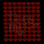 Rhinestone Heart Sheet 1" RHINESTONE TRANSFER