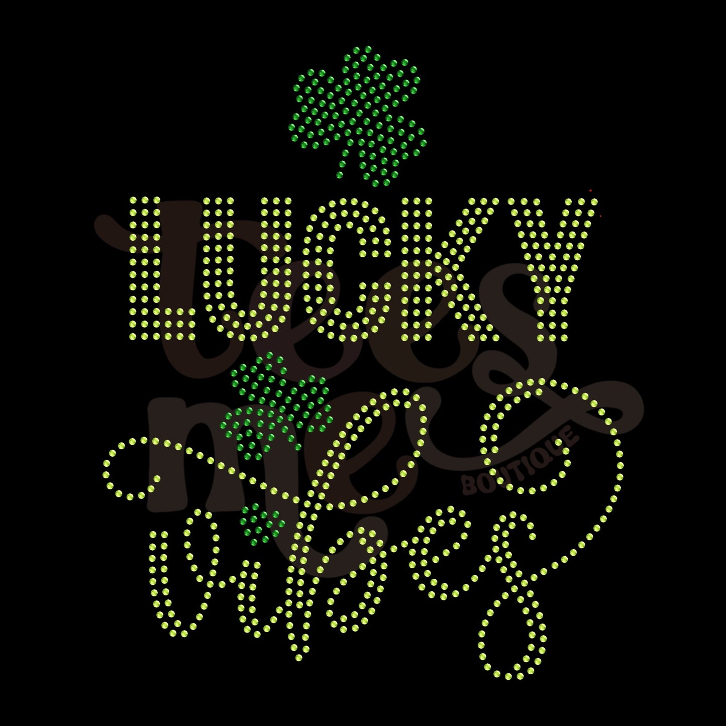 Lucky Clover Vibes RHINESTONE TRANSFER