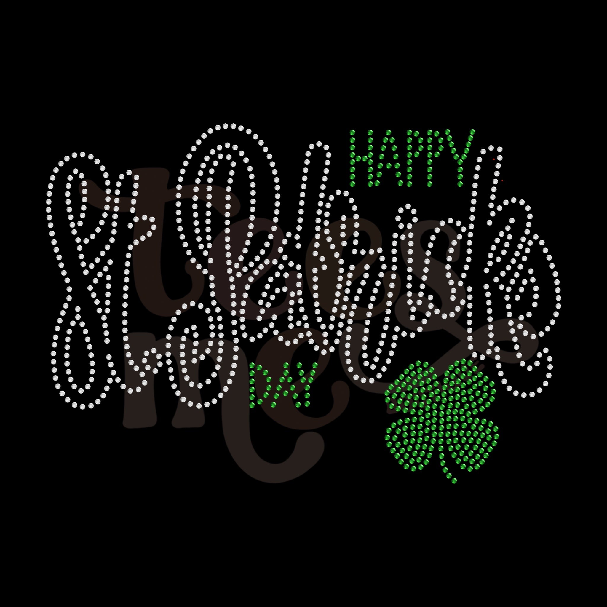 Happy St. Patrick's Day RHINESTONE TRANSFER