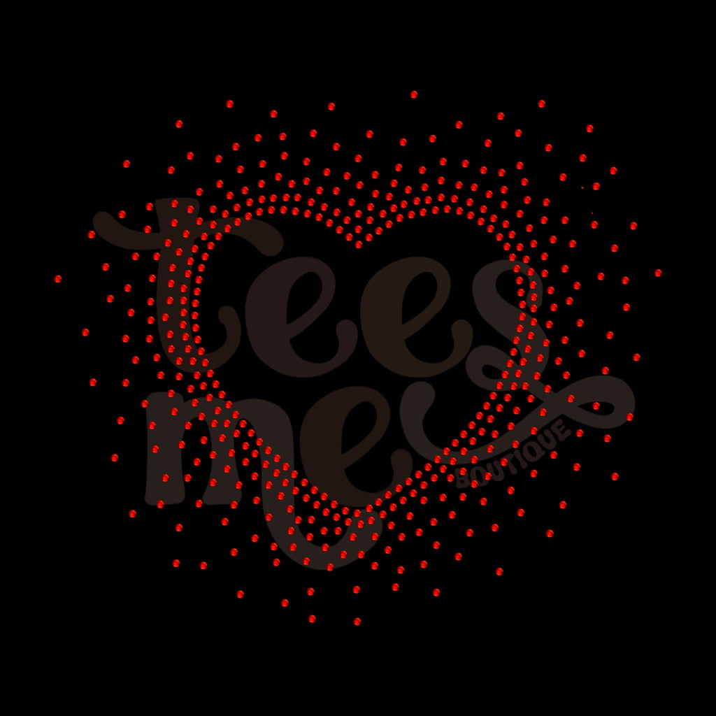 Heart Scatter SS10 RHINESTONE TRANSFER