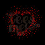 Heart Scatter SS10 RHINESTONE TRANSFER