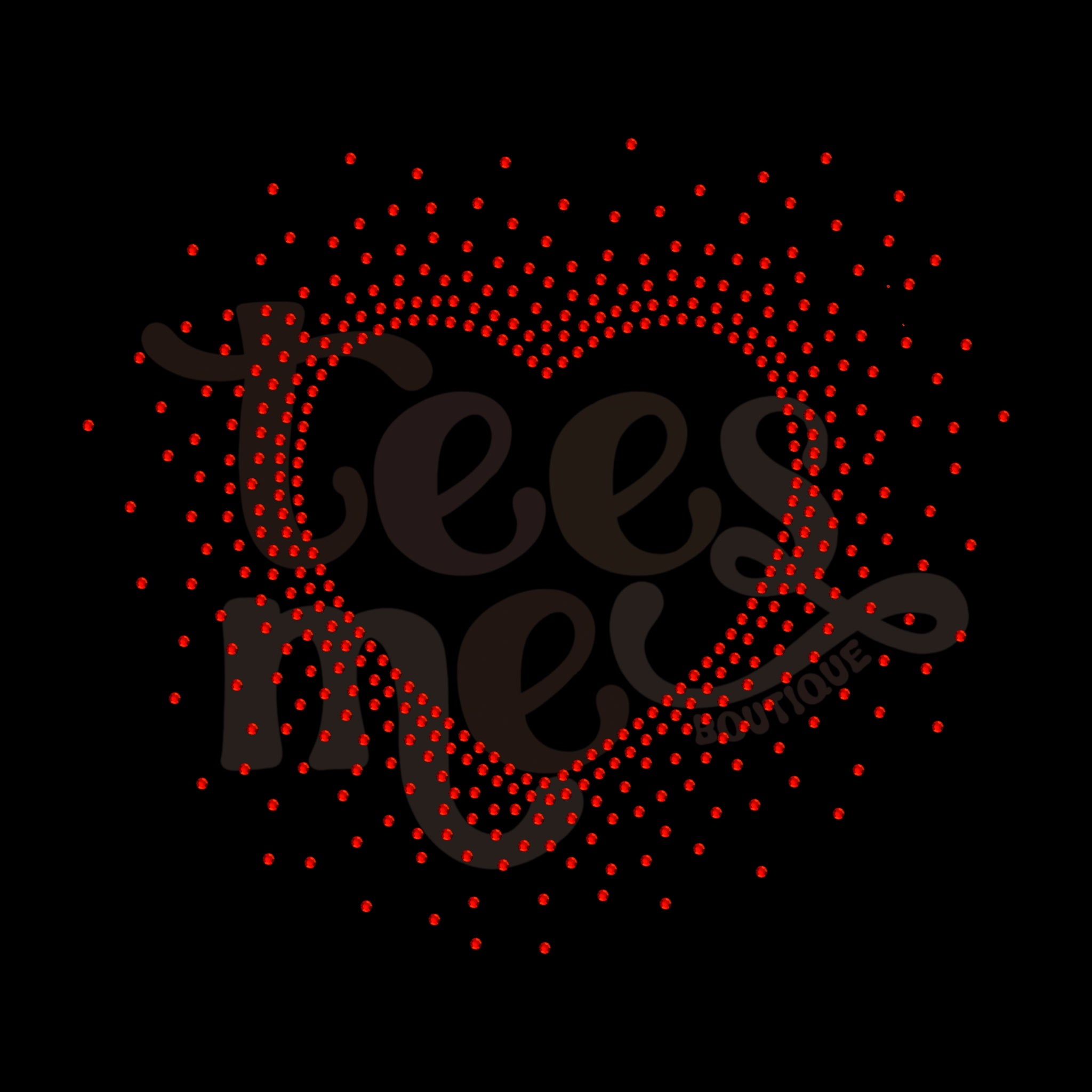 Heart Scatter SS10 RHINESTONE TRANSFER