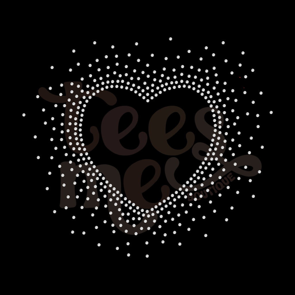 Heart Scatter SS10 RHINESTONE TRANSFER