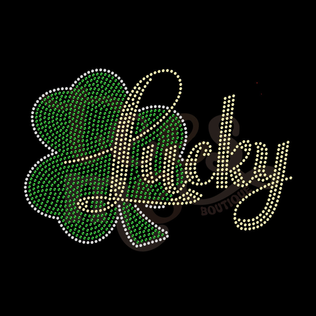Lucky Shamrock RHINESTONE TRANSFER