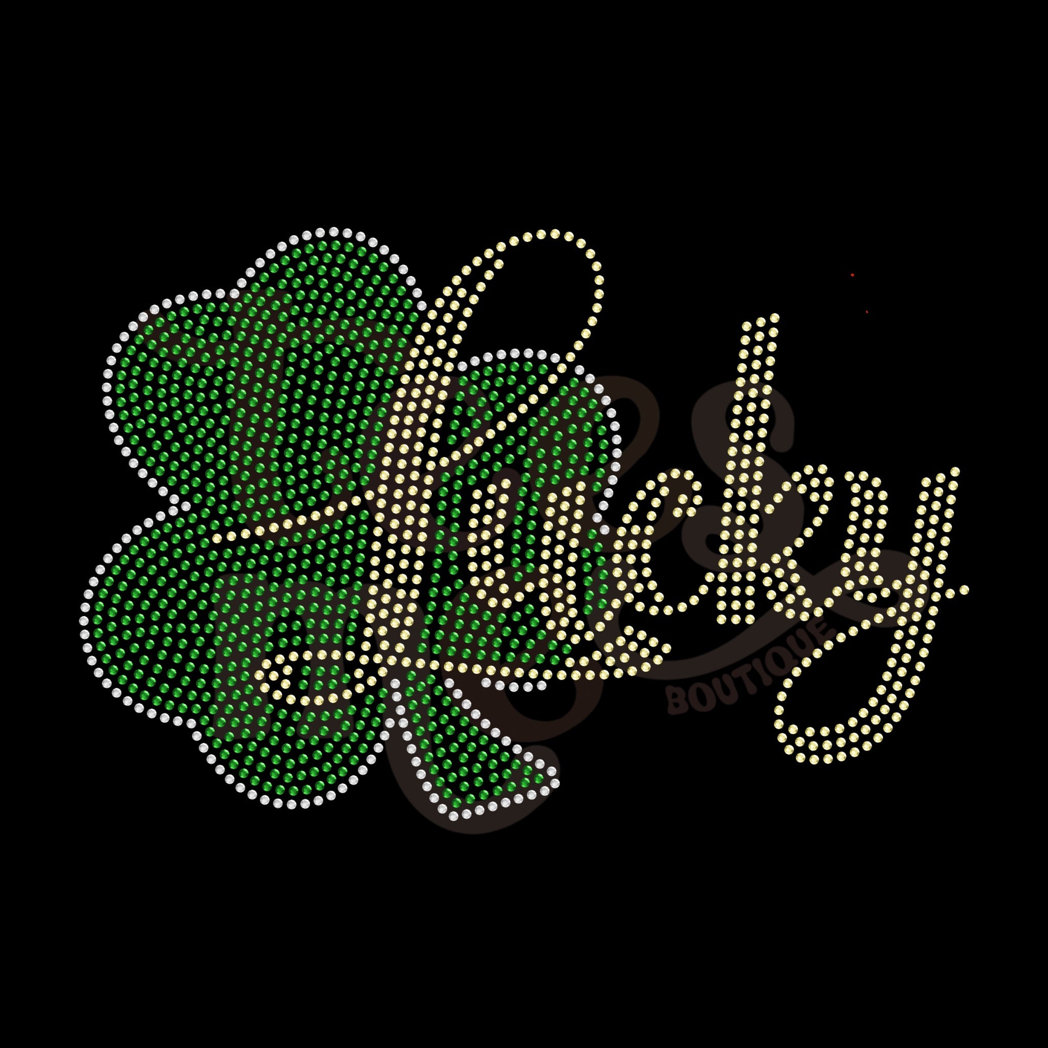 Lucky Shamrock RHINESTONE TRANSFER