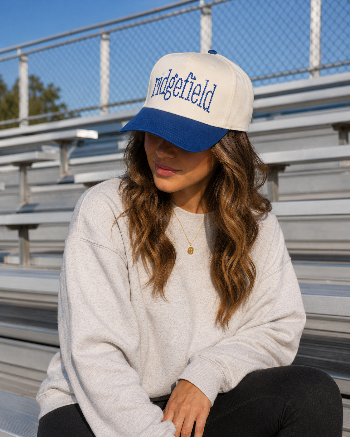 Ridgefield Blue and Ivory Rhinestone Hat