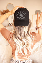 Filled Center Daisy SHEET OF FOUR RHINESTONE TRANSFERS