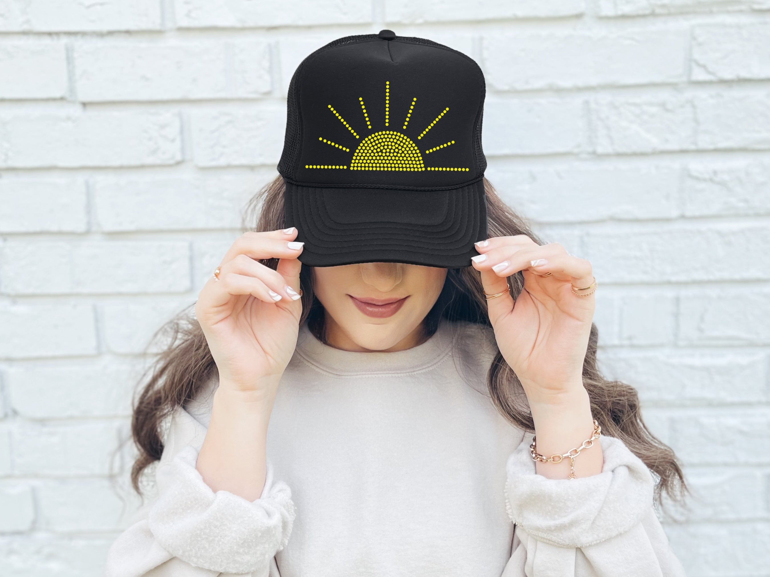 Half Sun SHEET OF FOUR RHINESTONE TRANSFERS