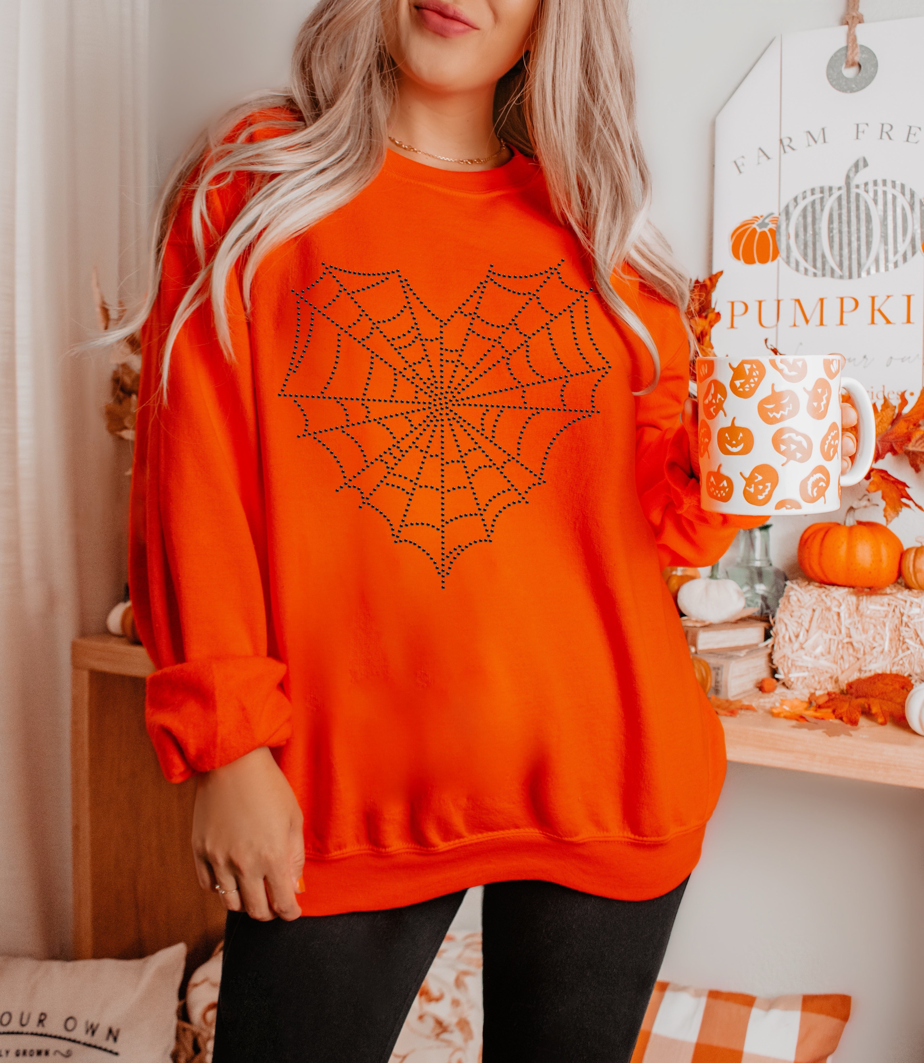 Web Heart RHINESTONE TRANSFER